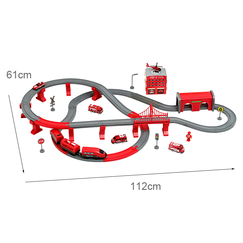 Toy Train Track Set - DIY Czerwony plastikowy zestaw torów kolejowych