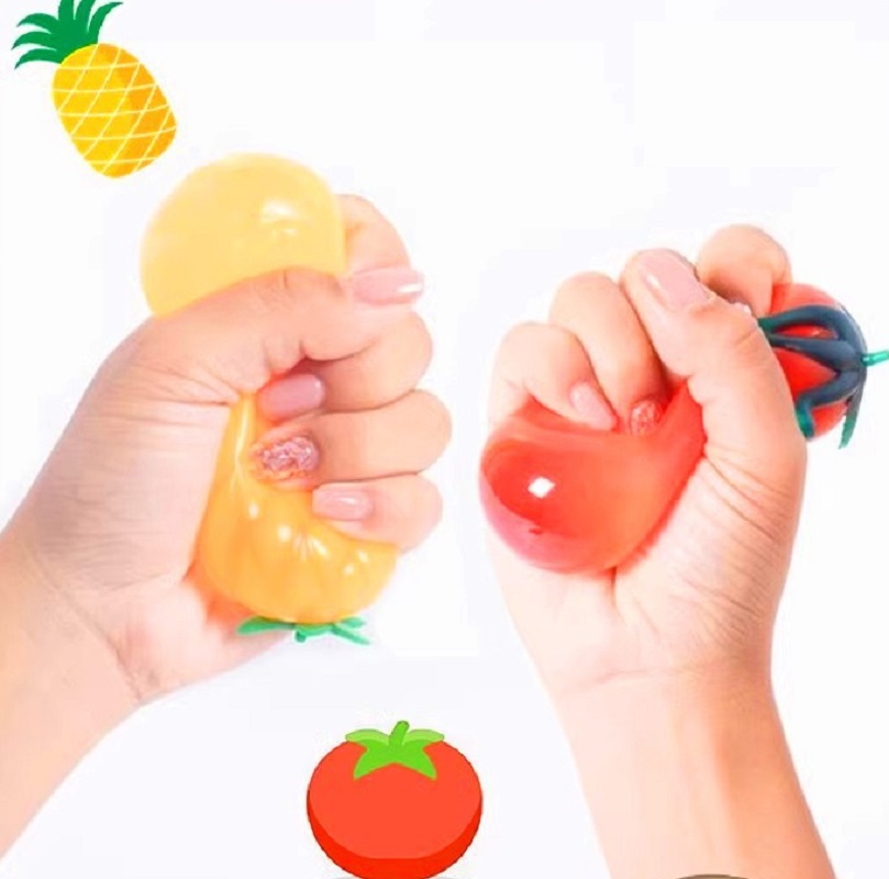 Kids Toys Play Egg - TPR Dekompresja Owocowe Jajko Pomidor Pomarańczowy
