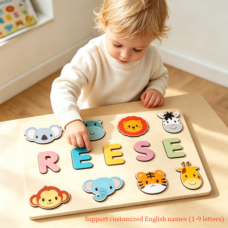 Kids Toys Names - Montessori spersonalizowane drewniane puzzle nazwa dziecka