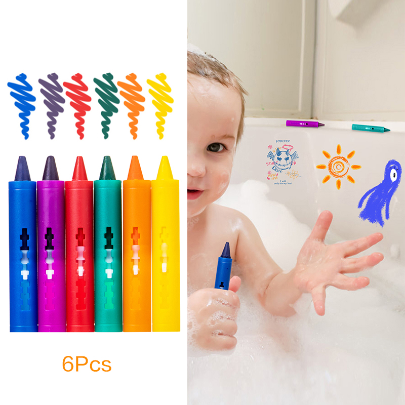 Kids Toys Drawing Easy - 6 szt. Zmywalne kredki do kąpieli