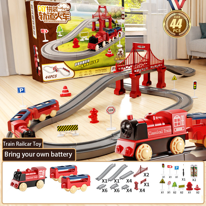 Toy Train Track Set - 44 elementy/zestaw Elektryczny zestaw kolejowy do