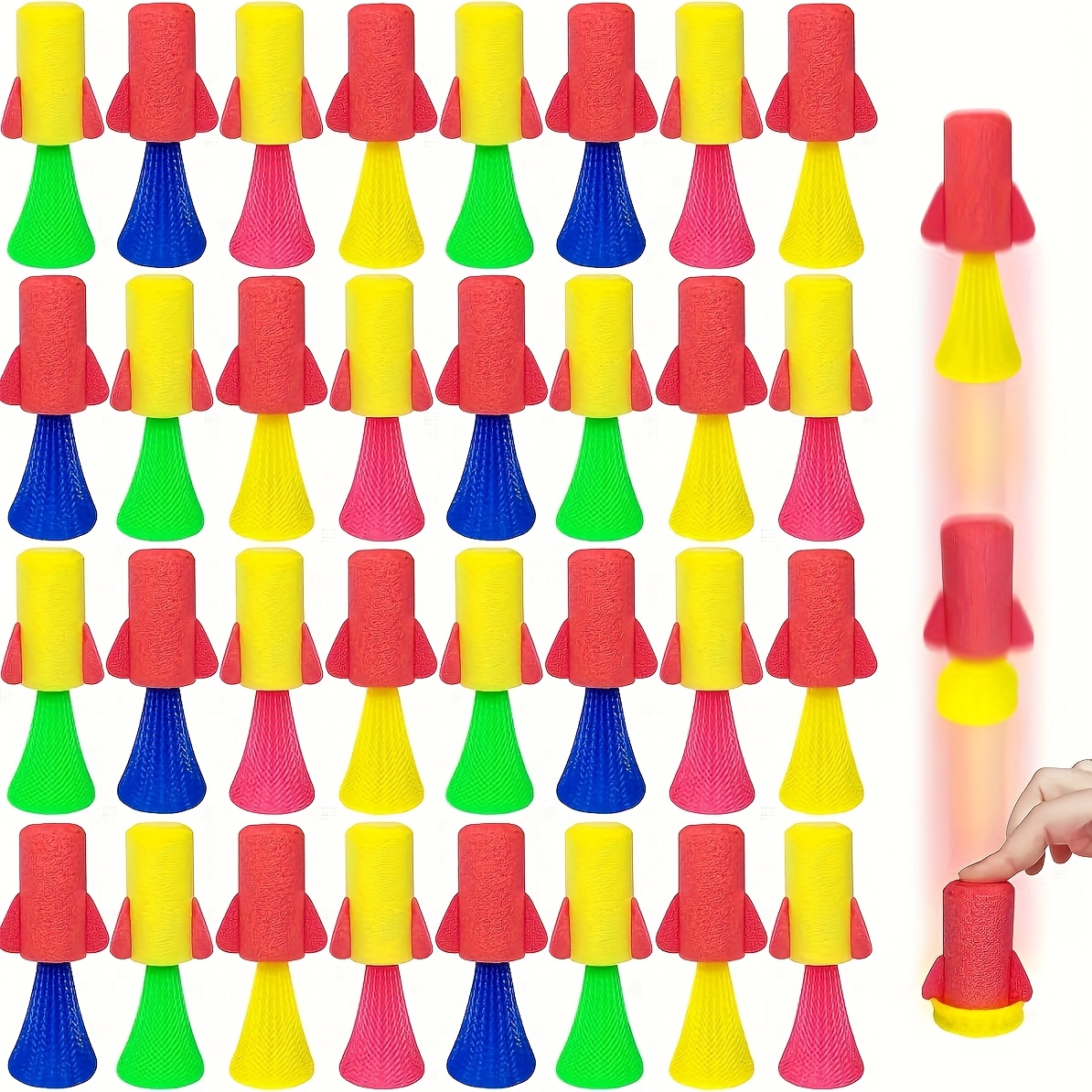Kids Toys Jumping Poppers - 12/24 szt. Skaczące Rakietki Sprężynowe Zabawki