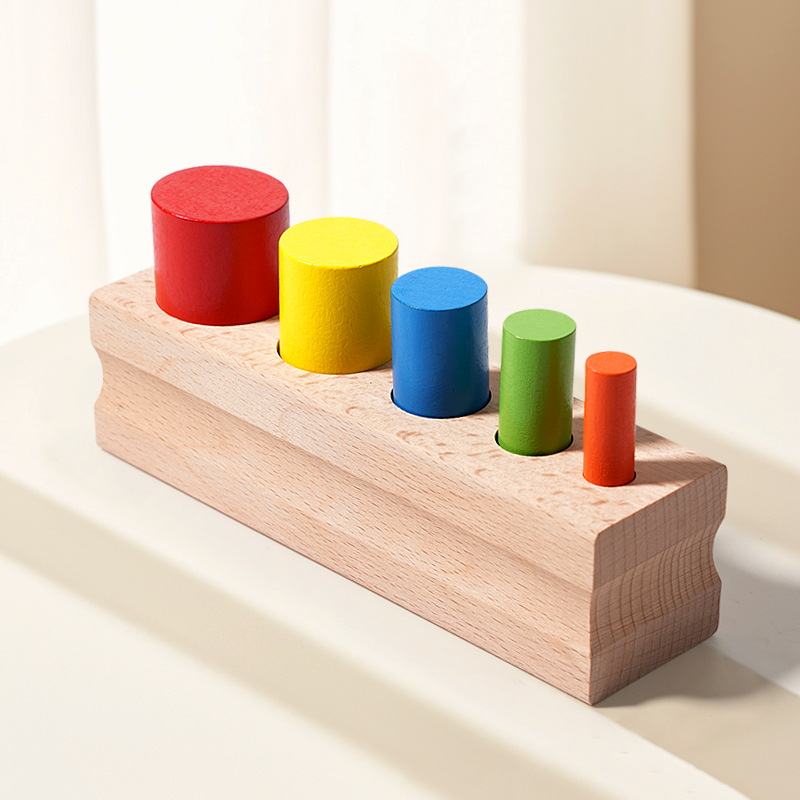 Kid Toys Ads - Montessori Drewniana Kolorowa Zabawka z Kółkami