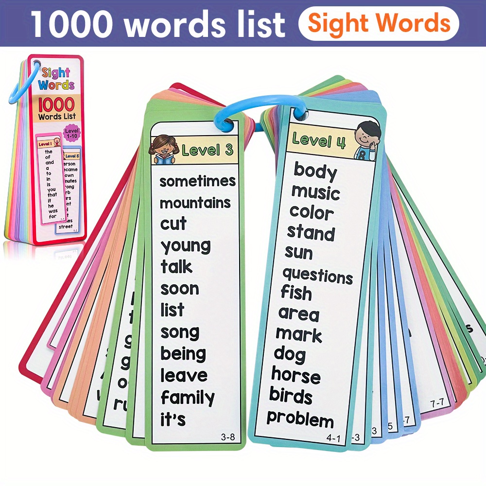 Educational Flash Card - 1000 kart do nauki słów wzrokowych