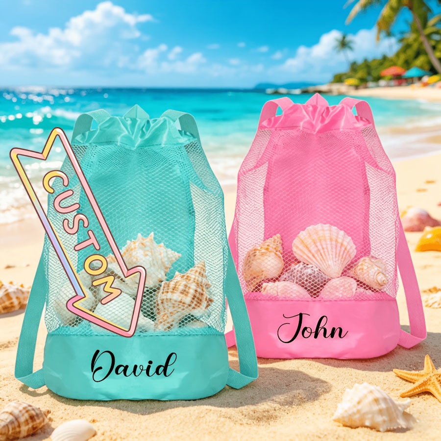Kids Toys Names - Personalizowana torba plażowa z siatki ze