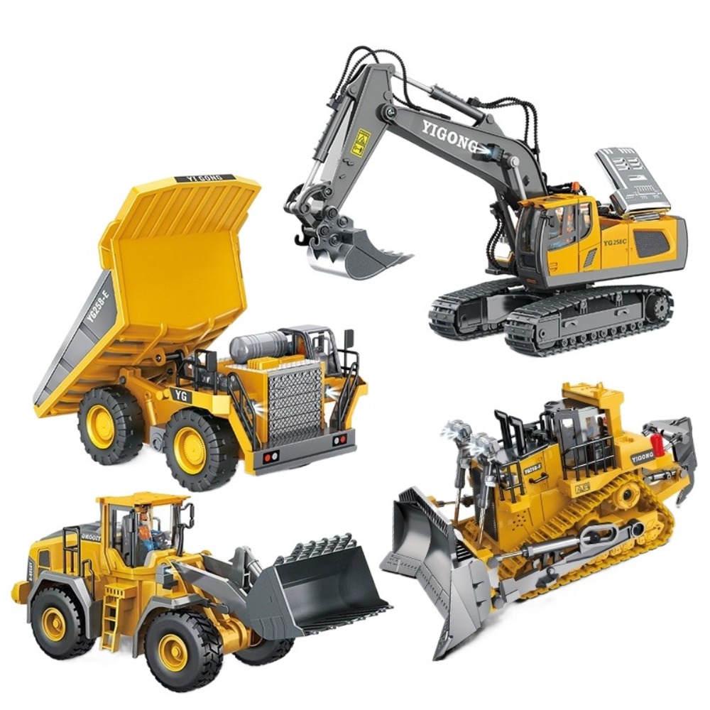 Kids' Toys Channel - Zdalnie Sterowana Koparka Wywrotka 2.4G, Metalowo-Plastikowa,