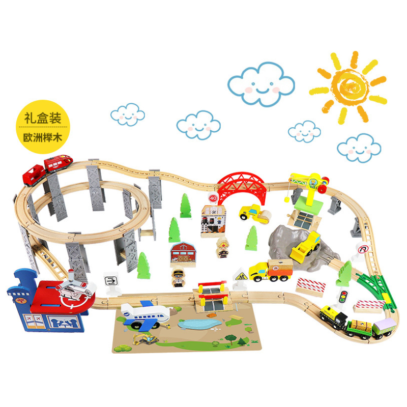 Drewniany Zestaw Kolejowy Spir – Toy Train Track Set recenzja i cena