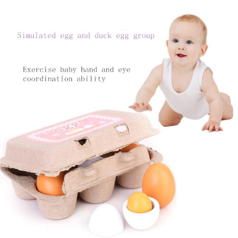 6Pcs Zestaw drewnianych sztucz – Kids Toys Play Egg recenzja i cena