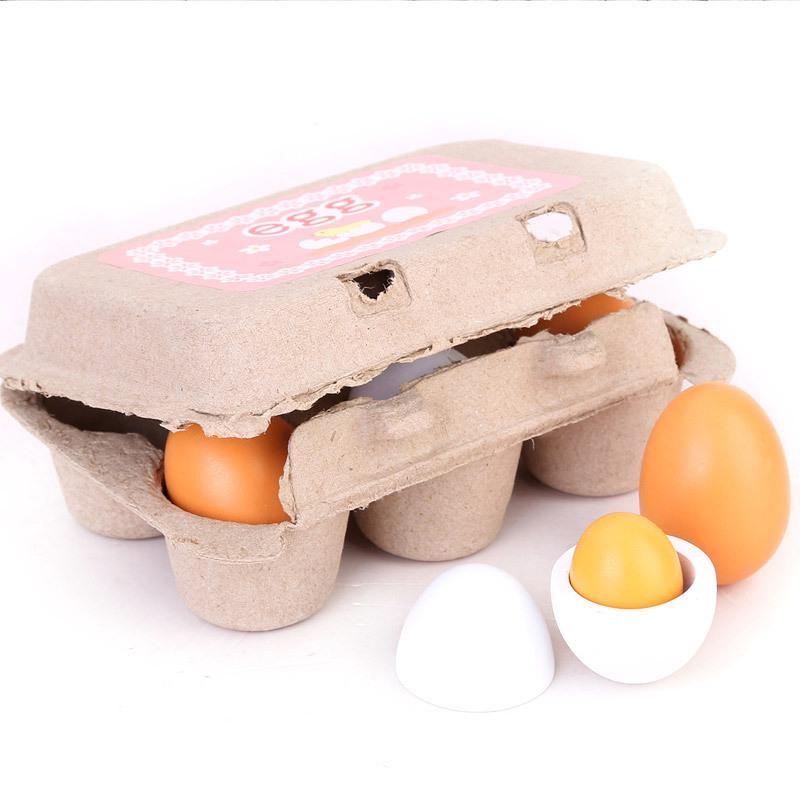 6Pcs Zestaw drewnianych sztucz – Kids Toys Play Egg recenzja i cena