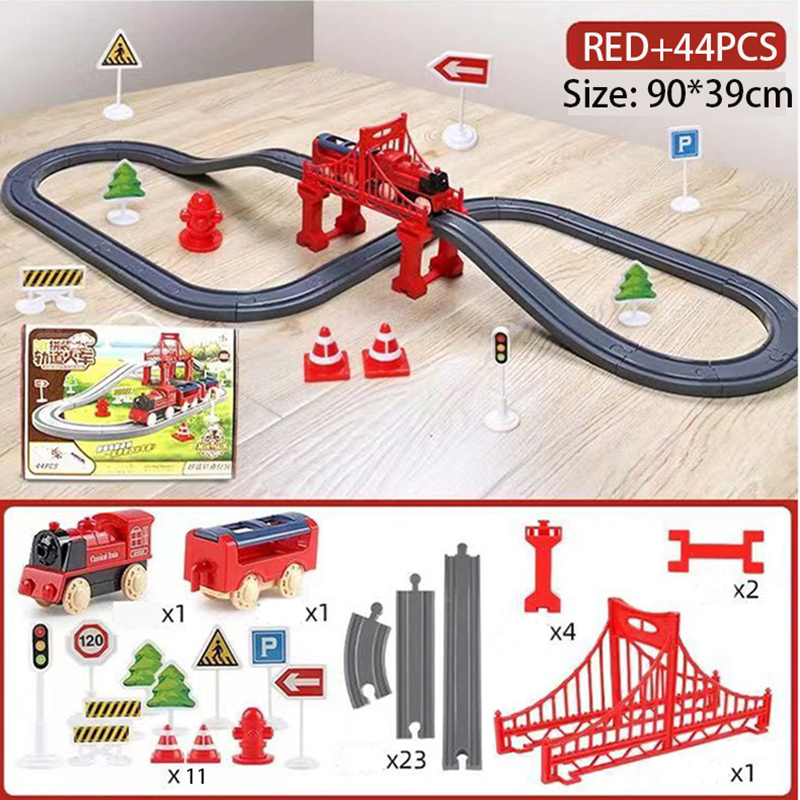 44 elementy/zestaw Elektryczny – Toy Train Track Set recenzja i cena