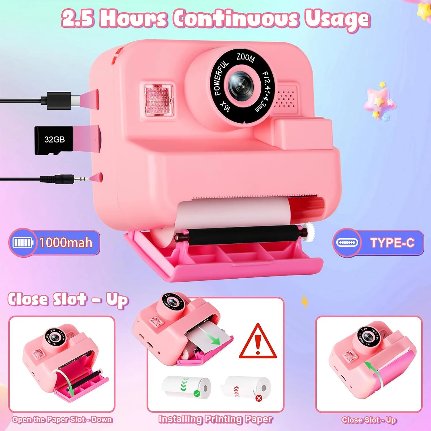 Nowość Instant Print Camera Wi – Kids Toys Top View recenzja i cena